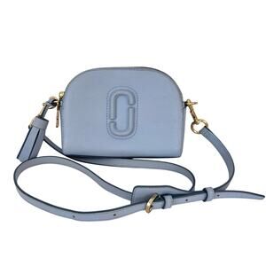 Marc Jacobs Shutter Grained Leather Camera Crossbody Shoulder Bag in Light Blue